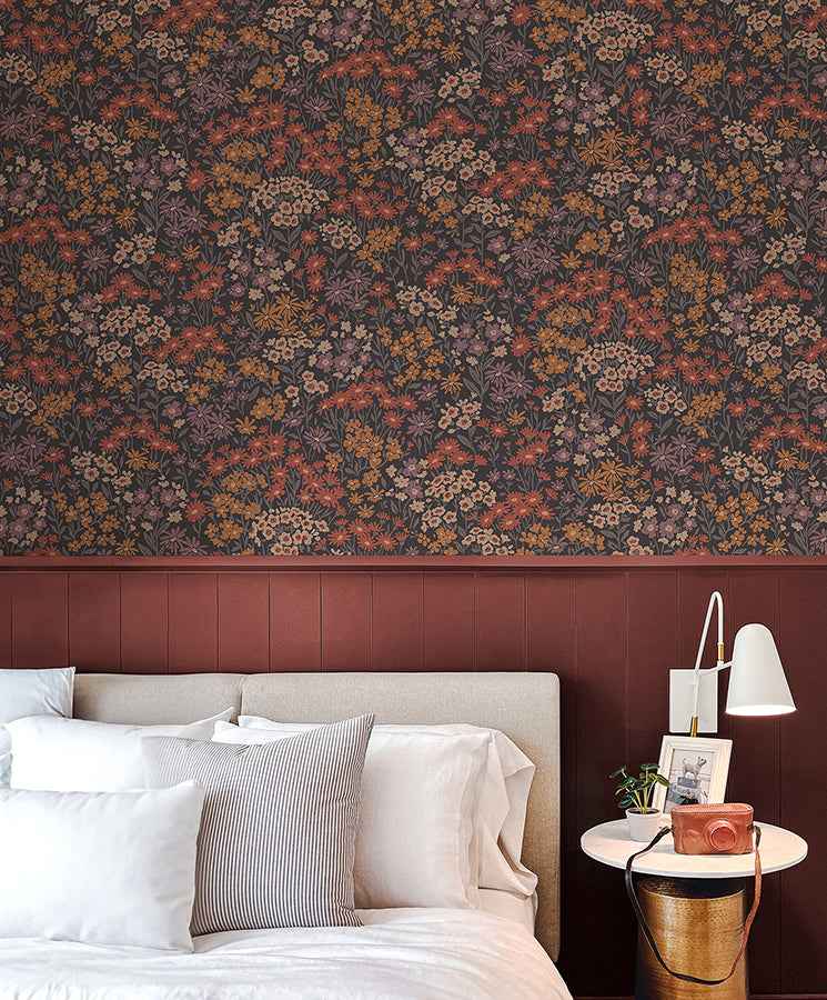 Ditsy Orange Daisies Wallpaper - York Wallcoverings - 4164-M1812 - York Wallcoverings Wallpaper