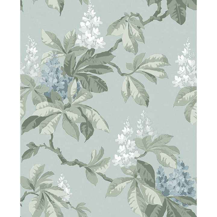 Chestnut Blue Floral Wallpaper - York Wallcoverings - 4164-M1819