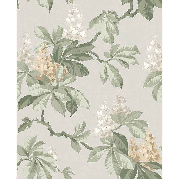 Chestnut Grey Floral Wallpaper - York Wallcoverings - 4164-M1821