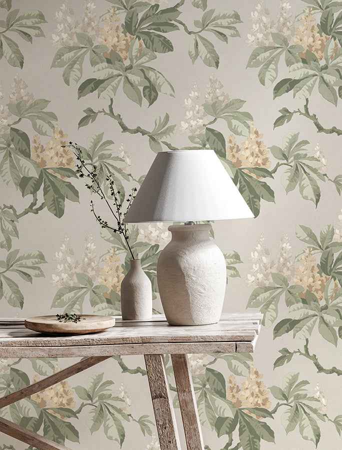 Chestnut Grey Floral Wallpaper - York Wallcoverings - 4164-M1821 - York Wallcoverings Wallpaper