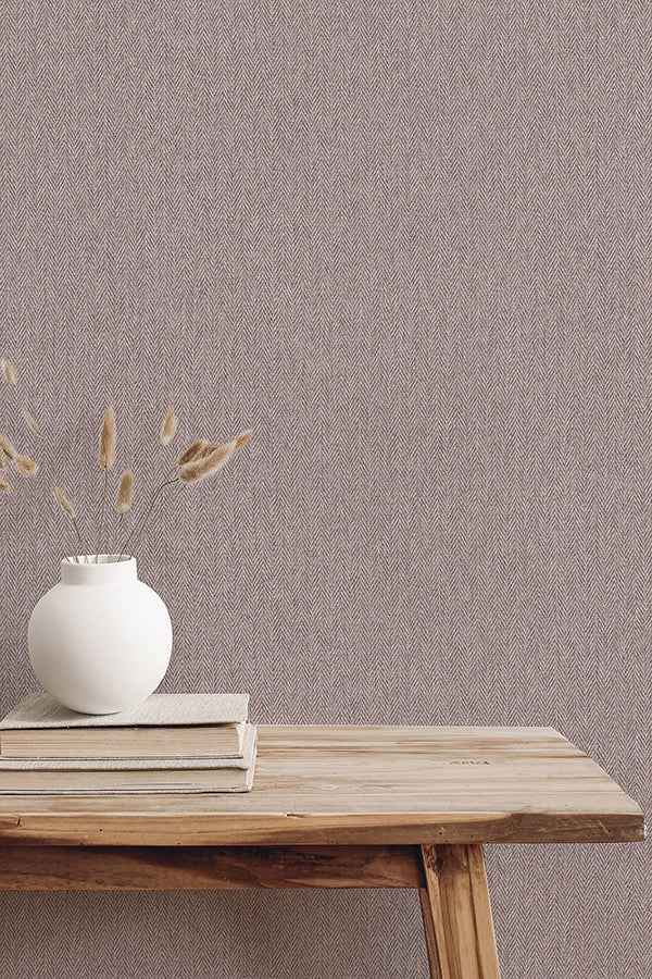 Herringbone Lavender Tweed Wallpaper - York Wallcoverings - 4164-M1826 - York Wallcoverings Wallpaper