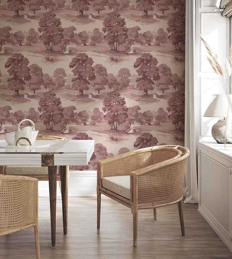 Sherwood Merlot Glade Wallpaper - York Wallcoverings - 4164-M1828 - York Wallcoverings Wallpaper