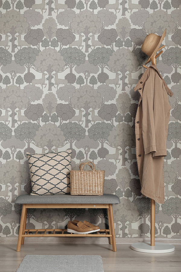 forest-of-arden-grey-deer-wallpaper-york-wallcoverings-4164-m1853 - York Wallpaper Wallpaper