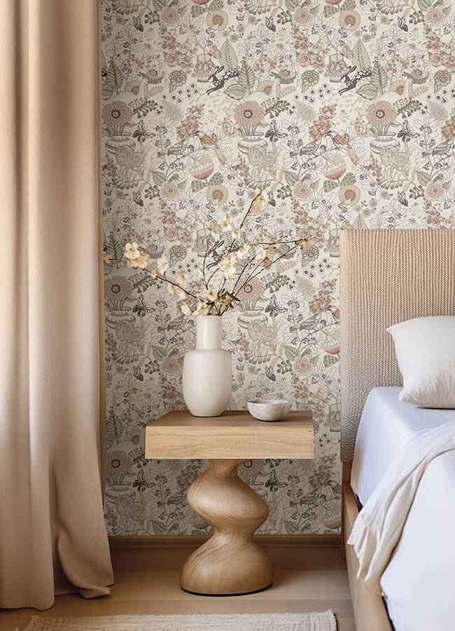 Whimsy Coral Fauna Wallpaper - York Wallcoverings - 4135-12807