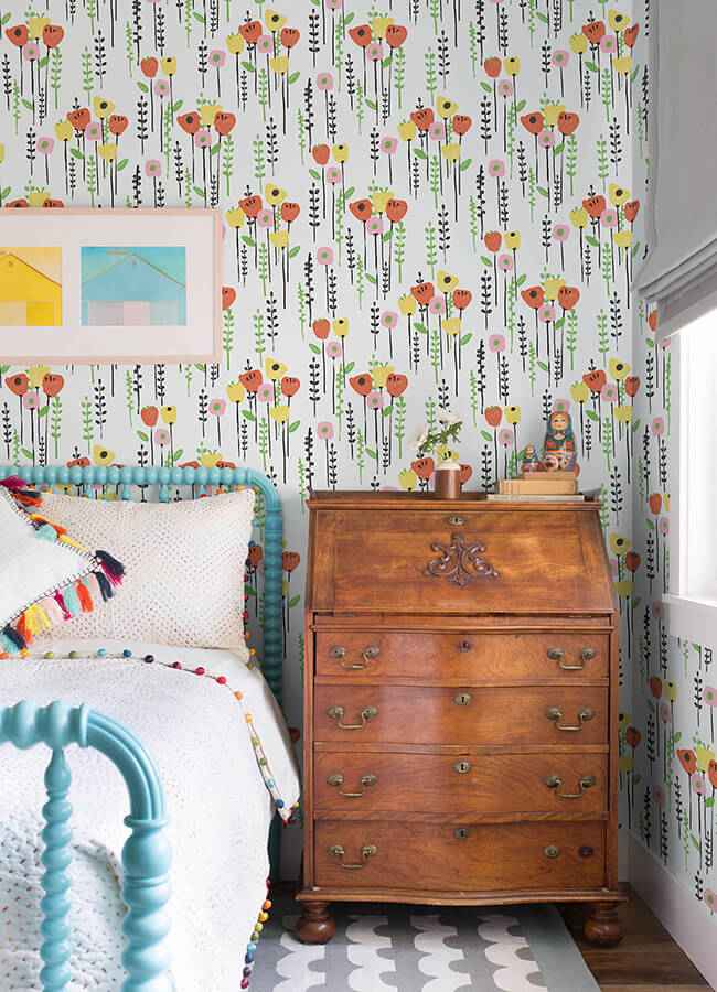 Mabel Yellow Floral Field Wallpaper - York Wallcoverings - 4135-27276