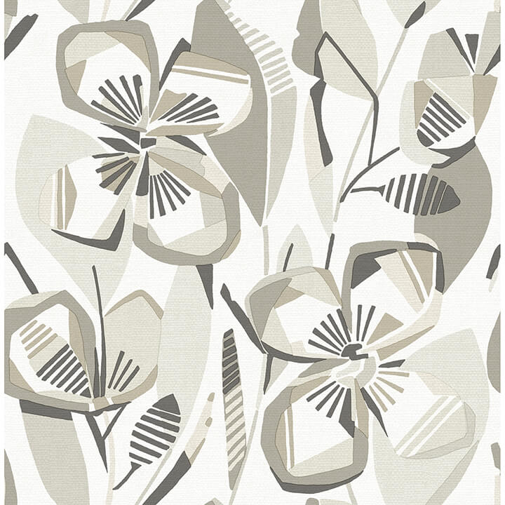 nathalie-beige-abstract-blooms-wallpaper-york-wallcoverings-4135-27280 - York Wallcoverings Wallpaper