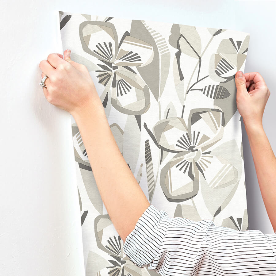 nathalie-beige-abstract-blooms-wallpaper-york-wallcoverings-4135-27280 - York Wallcoverings Wallpaper