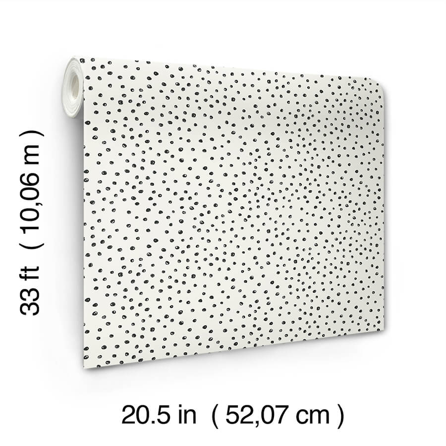 cassie-black-petite-polka-wallpaper-york-wallcoverings-4135-27302 - York Wallcoverings Wallpaper
