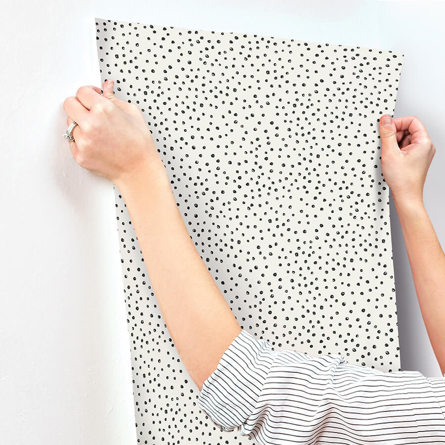 cassie-black-petite-polka-wallpaper-york-wallcoverings-4135-27302 - York Wallcoverings Wallpaper