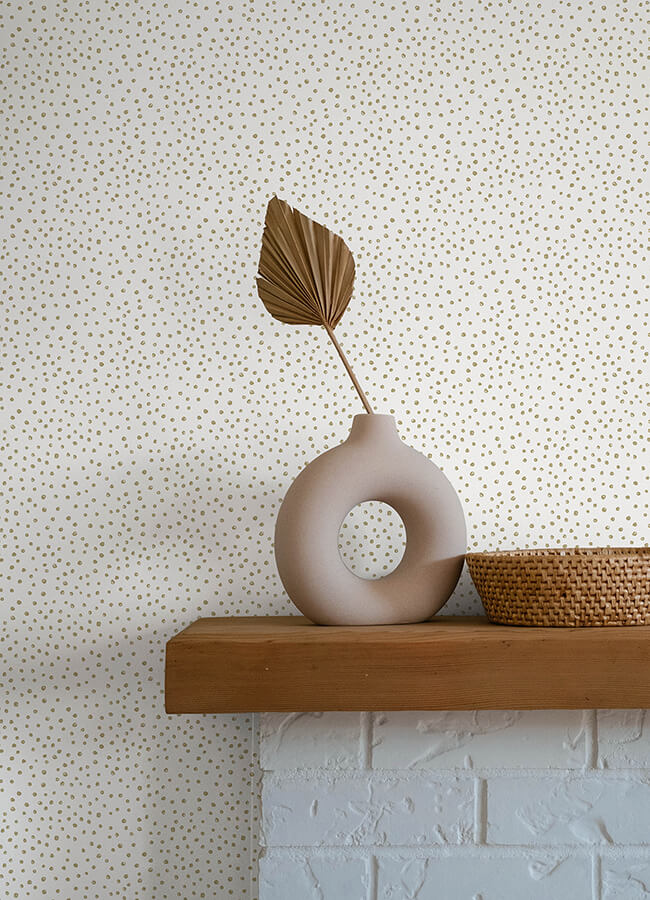 cassie-white-petite-polka-wallpaper-york-wallcoverings-4135-27303 - York Wallcoverings Wallpaper