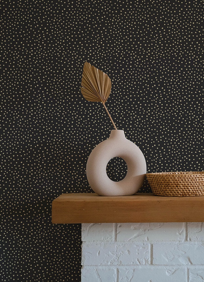 cassie-gold-petite-polka-wallpaper-york-wallcoverings-4135-27306 - York Wallcoverings Wallpaper