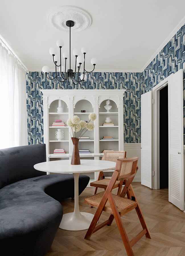 Tulum Blue Surreal Shapes Wallpaper - York Wallcoverings - 4135-72700
