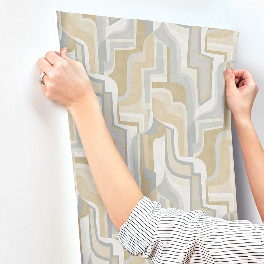 tulum-khaki-surreal-shapes-wallpaper-york-wallcoverings-4135-72703 - York Wallcoverings Wallpaper