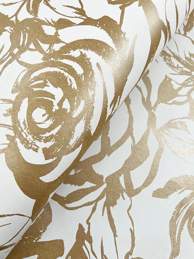 nelda-gold-rose-wallpaper-york-wallcoverings-4135-72708 - York Wallcoverings Wallpaper