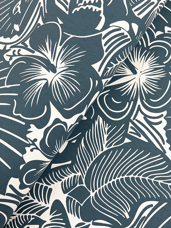 idalia-navy-floral-flamingo-wallpaper-york-wallcoverings-4135-72716 - York Wallcoverings Wallpaper