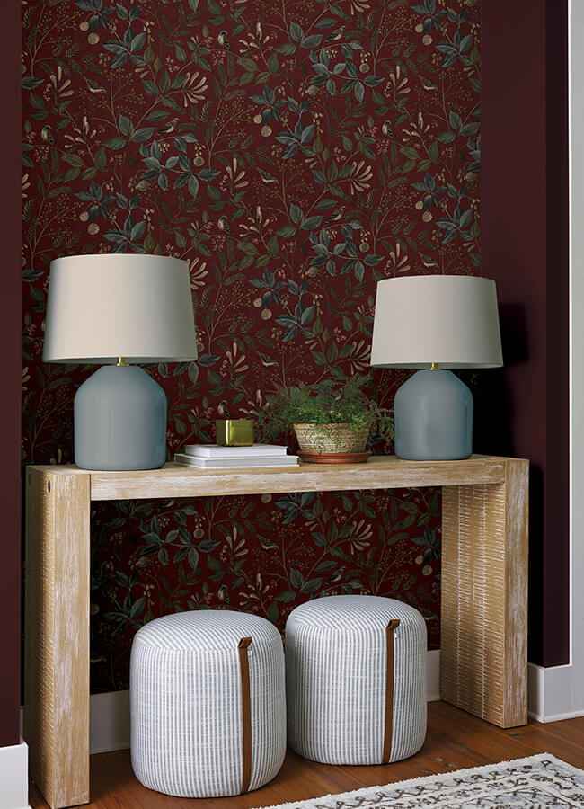 Emerson Crimson Peel & Stick Wallpaper - York Wallcoverings - CJS6340 - York Wallcoverings Wallpaper