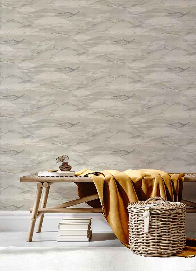 Bozeman Mountains Grey Wallpaper - York Wallcoverings - 4142-72626 - York Wallcoverings Wallpaper