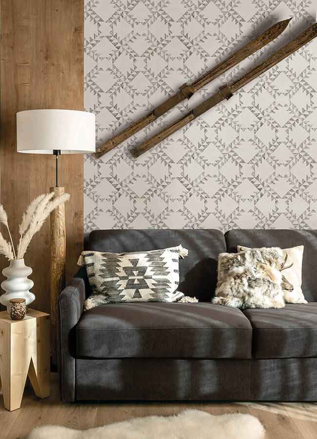 Scrap Quilt Grey Wallpaper - York Wallcoverings - 4142-72630 - York Wallcoverings Wallpaper