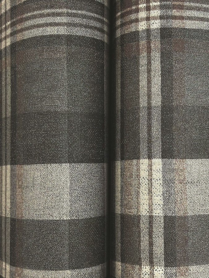 dutton-plaid-charcoal-wallpaper-york-wallcoverings-4142-72632 - York Wallcoverings Wallpaper