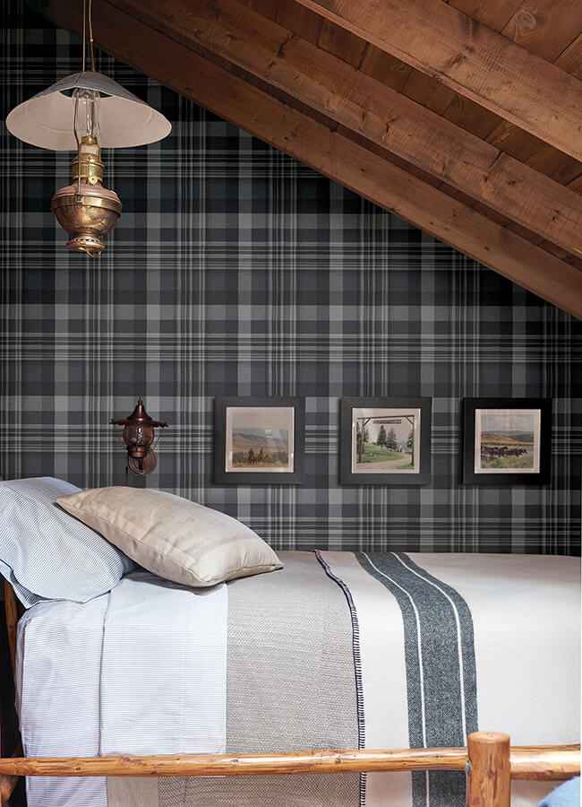Dutton Plaid Indigo Wallpaper - York Wallcoverings - 4142-72635 - York Wallcoverings Wallpaper