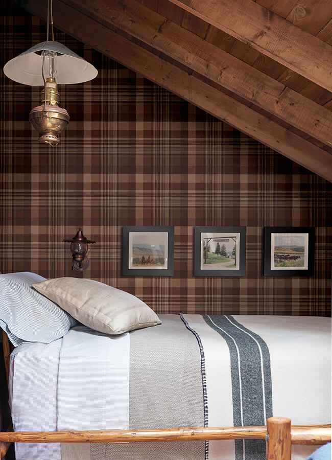 Dutton Plaid Rust Wallpaper - York Wallcoverings - 4142-72636 - York Wallcoverings Wallpaper