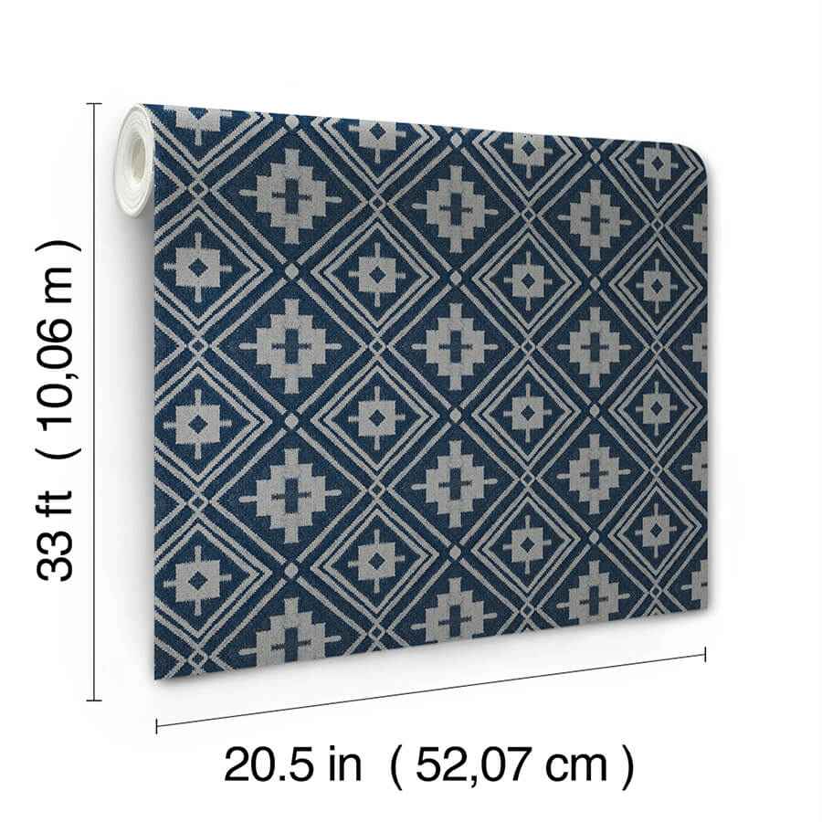 Camp Blanket Dark Blue Wallpaper - York Wallcoverings - 4142-72657 - York Wallcoverings Wallpaper