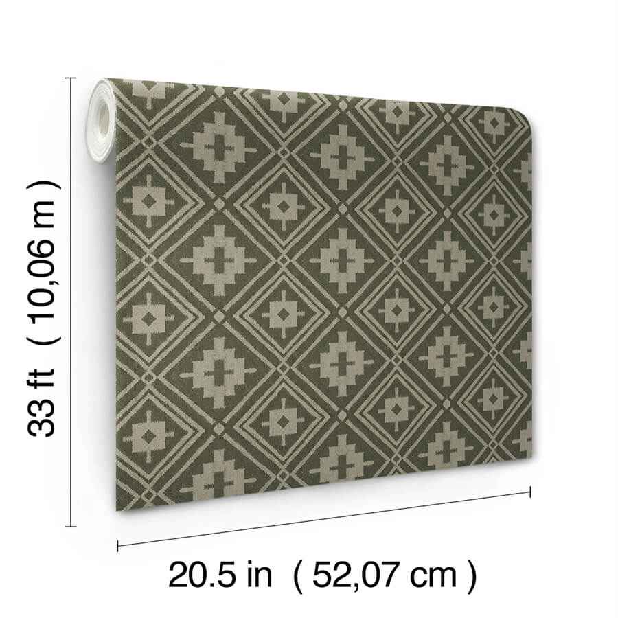 Camp Blanket Green Wallpaper - York Wallcoverings - 4142-72658 - York Wallcoverings Wallpaper