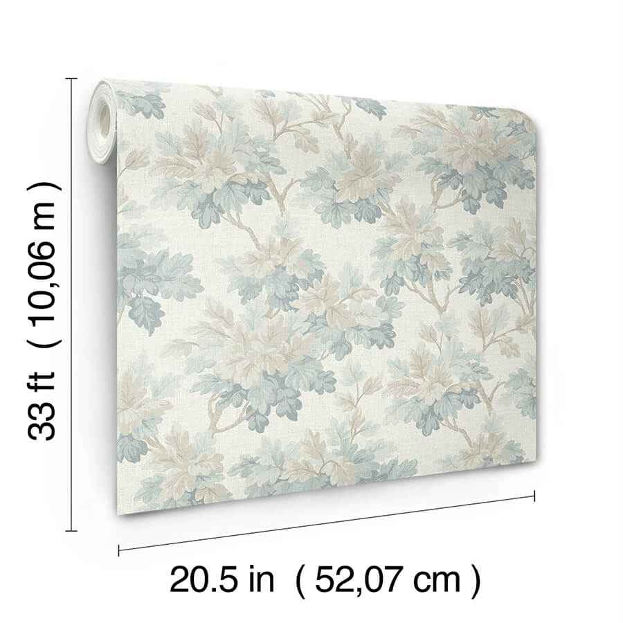 Oakcliff Blue Leaf Trail Wallpaper - York Wallcoverings - AST6354 - York Wallcoverings Wallpaper