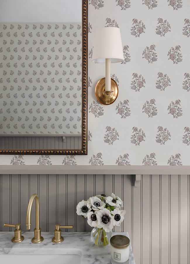Overbrook Plum Bouquet Toss Wallpaper - York Wallcoverings - AST6358 - York Wallcoverings Wallpaper