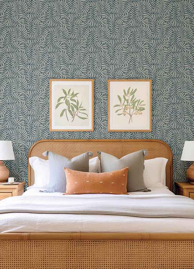 Gabriel Teal Fern Wallpaper - York Wallcoverings - 4155-27312 - York Wallcoverings Wallpaper