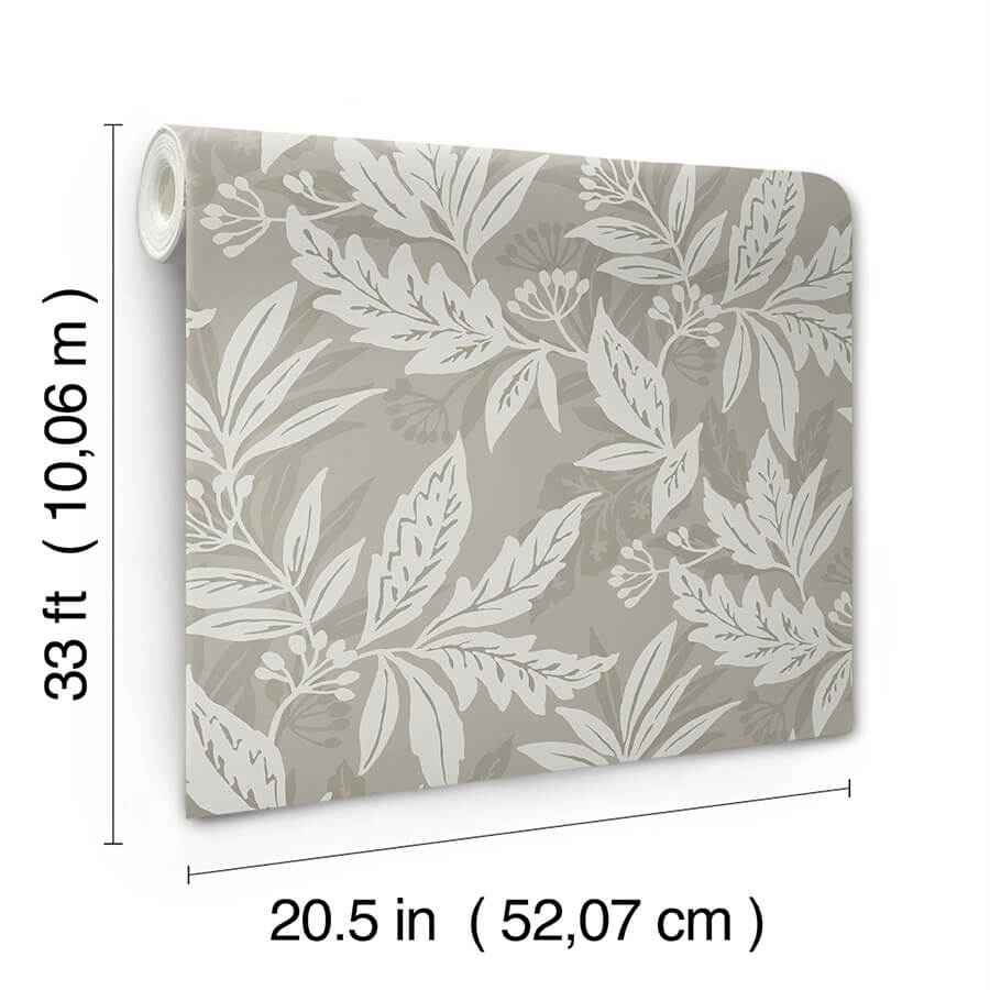Anita Pewter Woodland Floral Wallpaper - York Wallcoverings - 4155-27327 - York Wallcoverings Wallpaper