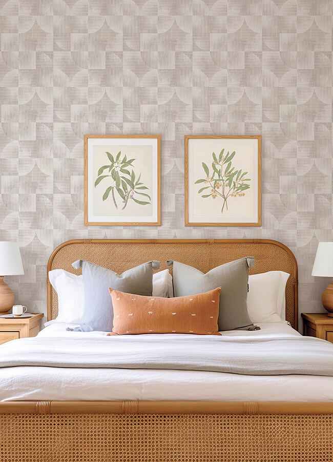 Woodbine Rose Abstract Geometric Wallpaper - York Wallcoverings - 4155-27341 - York Wallcoverings Wallpaper