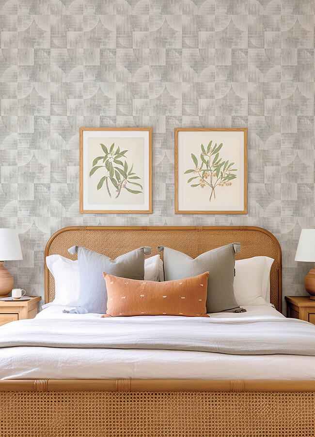 Woodbine Neutral Abstract Geometric Wallpaper - York Wallcoverings - 4155-27342 - York Wallcoverings Wallpaper