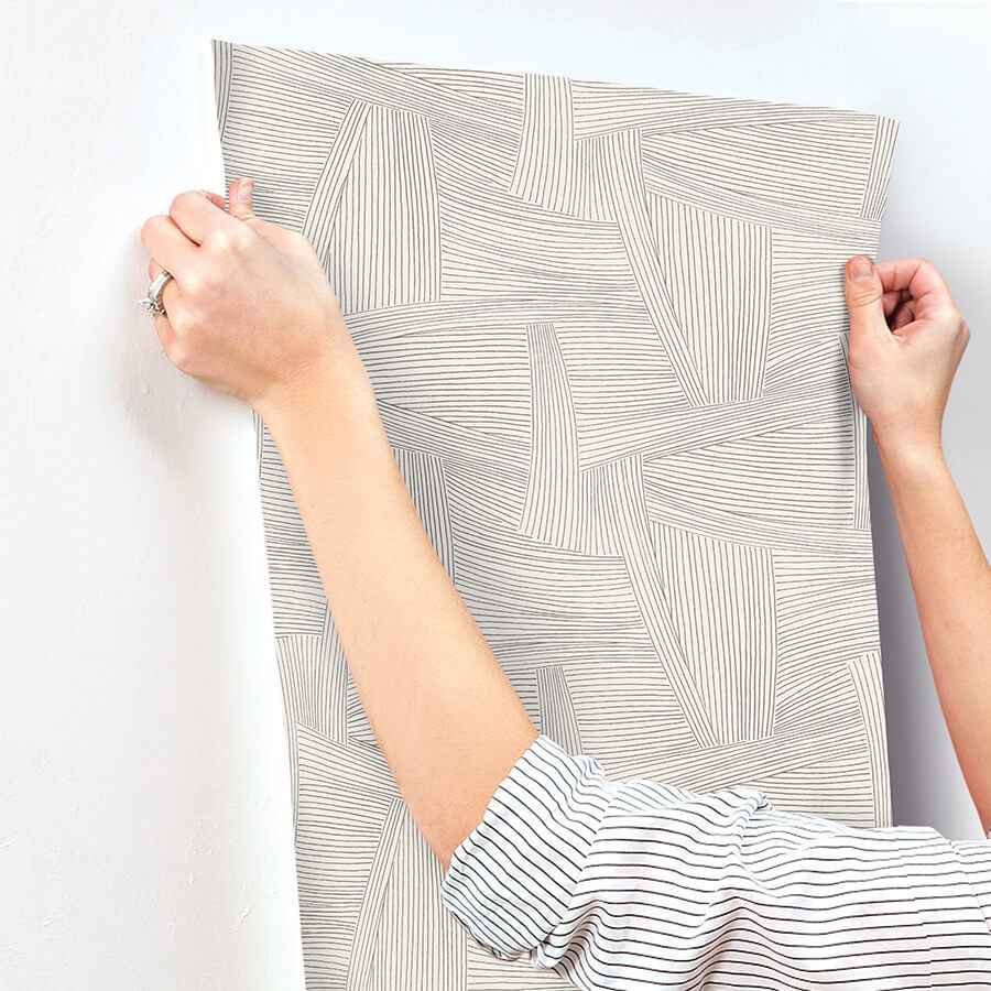 Reid Grey Woven Geometric Wallpaper - York Wallcoverings - 4155-27353 - York Wallcoverings Wallpaper