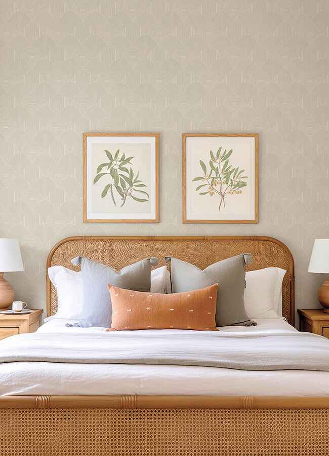 Meyberg Ivory Geometric Wallpaper - York Wallcoverings - 4155-72805 - York Wallcoverings Wallpaper