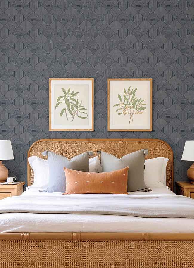 Meyberg Blue Geometric Wallpaper - York Wallcoverings - 4155-72807 - York Wallcoverings Wallpaper