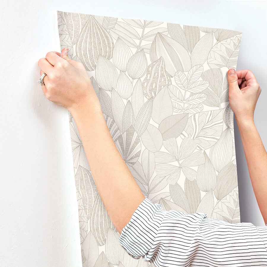 Mathias Taupe Botanical Wallpaper - York Wallcoverings - 4155-72808 - York Wallcoverings Wallpaper