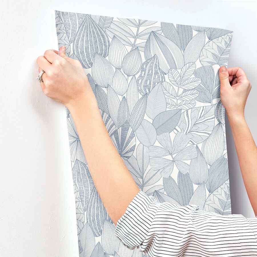 Mathias Blue Botanical Wallpaper - York Wallcoverings - 4155-72812 - York Wallcoverings Wallpaper