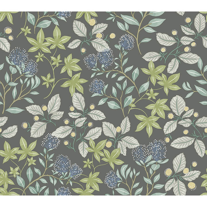 mildred-charcoal-botanical-trail-wallpaper-york-wallcoverings-4155-72815 - York Wallcoverings Papel pintado