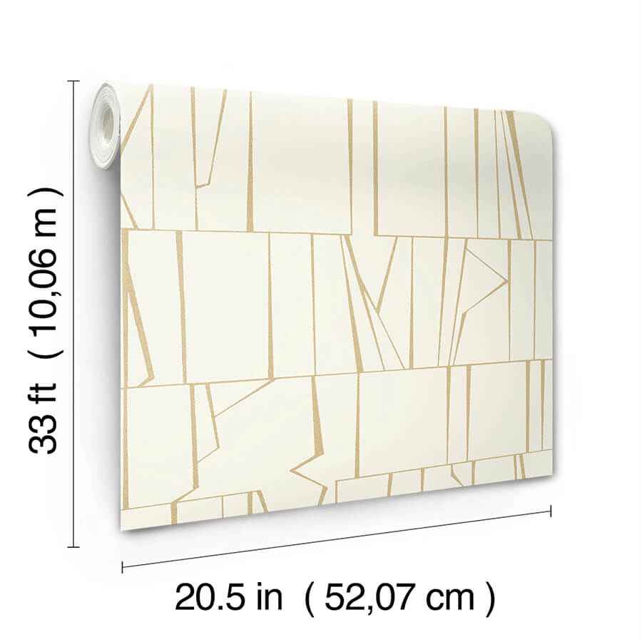 Huntington Gold Geometric Stripe Wallpaper - York Wallcoverings - 4155-72818 - York Wallcoverings Wallpaper