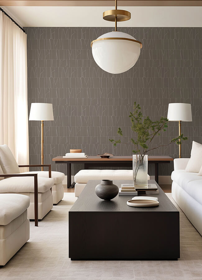 huntington-chocolate-geometric-stripe-wallpaper-york-wallcoverings-4155-72822 - York Wallcoverings Wallpaper
