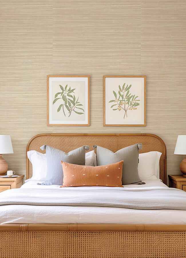 Reynier Wheat Hemp Wallpaper - York Wallcoverings - 4155-72823 - York Wallcoverings Wallpaper