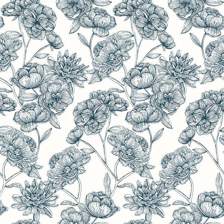 gilded-floral-navy-peel-and-stick-wallpaper-york-wallcoverings-nus6367 - York Wallcoverings Wallpaper