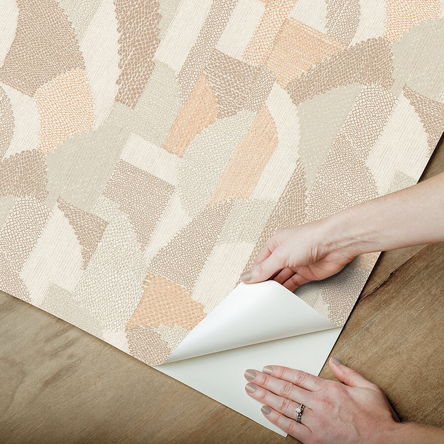 macario-peach-peel-and-stick-wallpaper-york-wallcoverings-nus6369 - York Wallcoverings Wallpaper