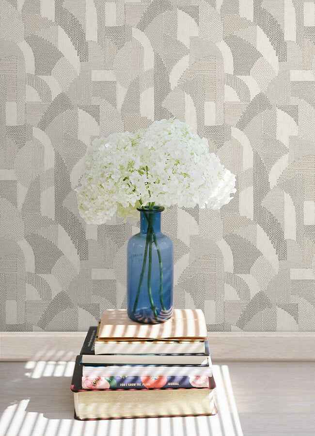 Macario Taupe Peel & Stick Wallpaper - York Wallcoverings - NUS6370 - York Wallcoverings Wallpaper