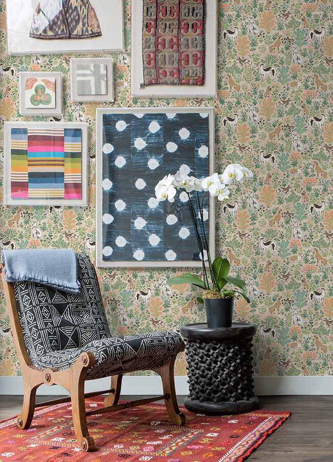Must Love Dogs Tan Peel and Stick Wallpaper - York Wallcoverings - PFS6380 - York Wallcoverings Wallpaper