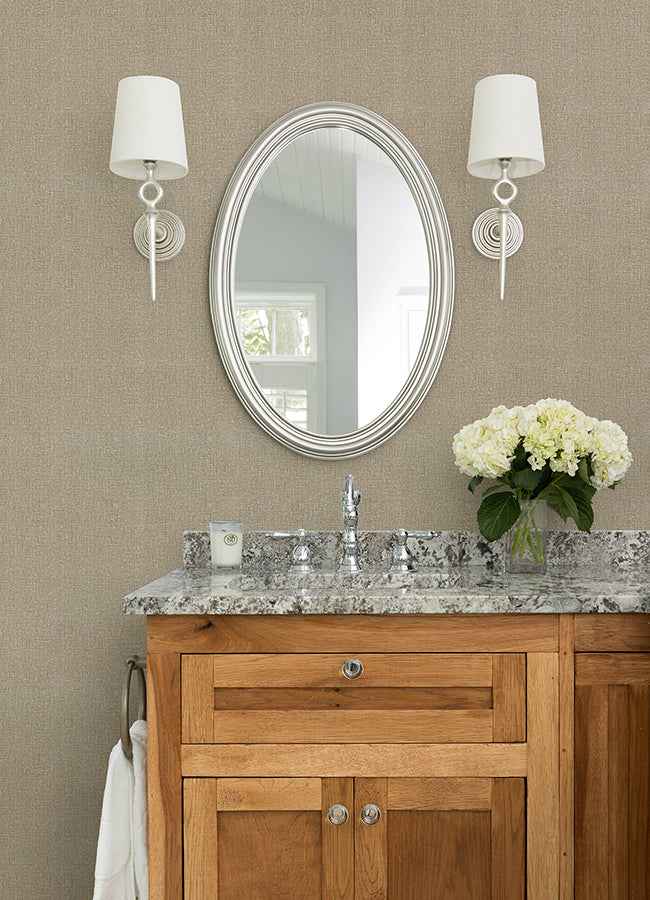 Natural Linen Light Brown Textured Wallpaper - York Wallcoverings - 4168-16619 - York Wallcoverings Wallpaper