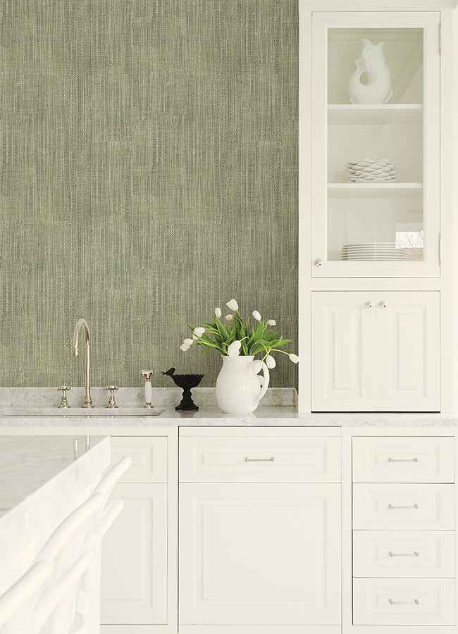 Rattan Green Weave Wallpaper - York Wallcoverings - 4168-17732 - York Wallcoverings Wallpaper