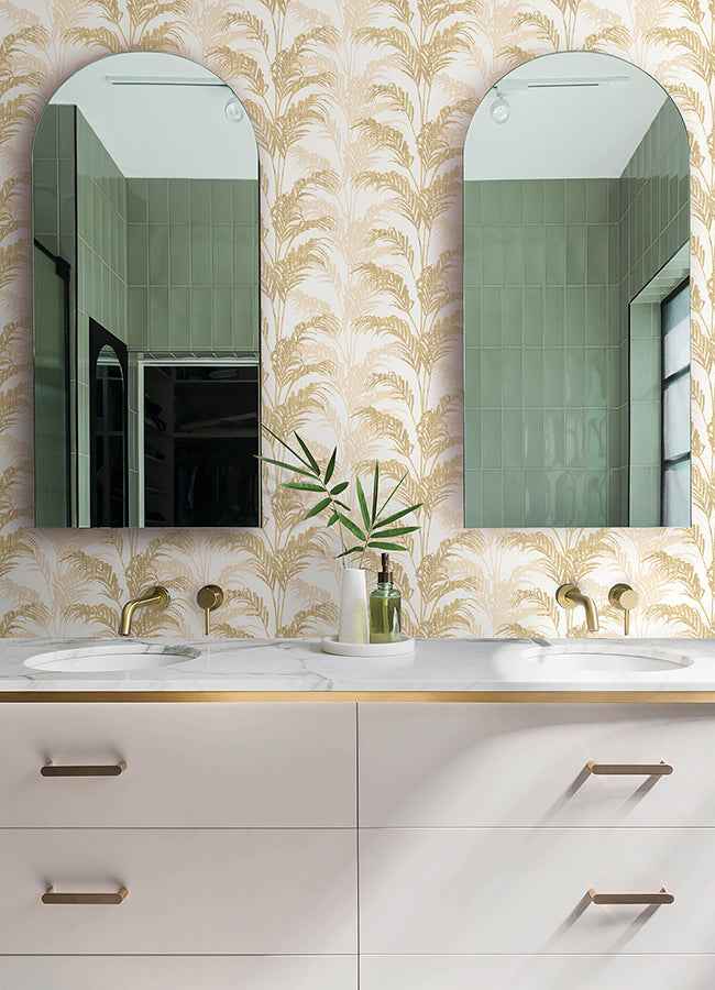 Rattan Gold Palm Wallpaper - York Wallcoverings - 4168-17739 - York Wallcoverings Wallpaper