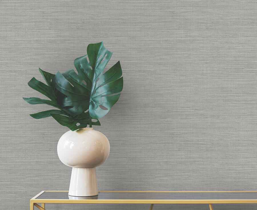 Winn Grey Faux Grasscloth Wallpaper - York Wallcoverings - 4174-4606 - York Wallcoverings Wallpaper
